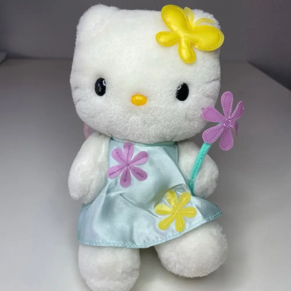Vintage 2000 Sanrio Smiles Hello Kitty Petal Blossom Fairy Plush 8” Flowers READ